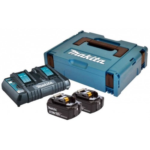 Makita Set Li-ion LXT 18V 2xBL1840B + DC18RD Ladegerät + Koffer 197504-2