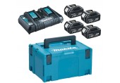 Makita 197626-8 Power Source Kit 5Ah 4x Akku BL1850B+Ladegerät DC18RD + Makpac Gr 3