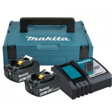 Makita 197952-5 Power Source Kit 18V 3Ah, 2x Akku BL1830B + Ladegerät DC18RC, MakPack Gr.1