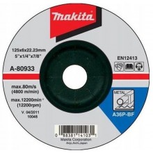 Makita A-80933 Schruppscheibe 125x6x22mm Metall (1 Stück)