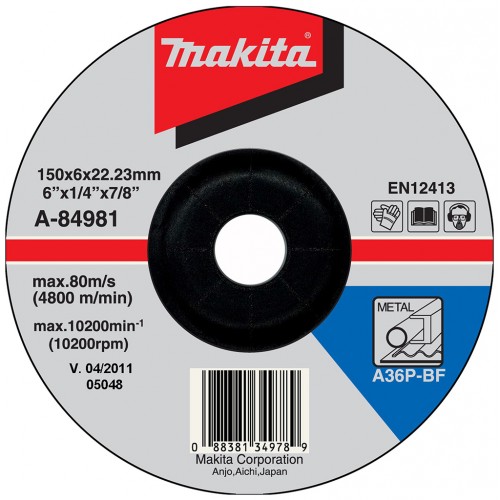 Makita A-84981 Schruppscheibe 150x6x22mm Metall (1 Stück)