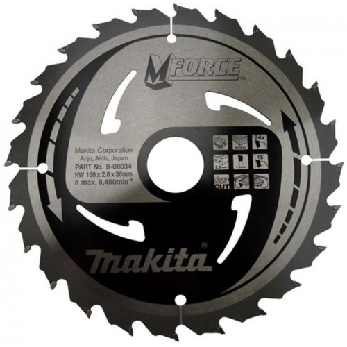 Makita B-08034 Kreissägeblatt Trennscheibe 180x30 mm 24 Zähne M-Force