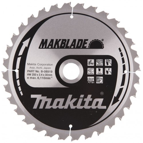 Makita B-08919 Kreissägeblatt 250x30mm 32Z Makita B-08919 Kreissägeblatt 250x30mm 32Z