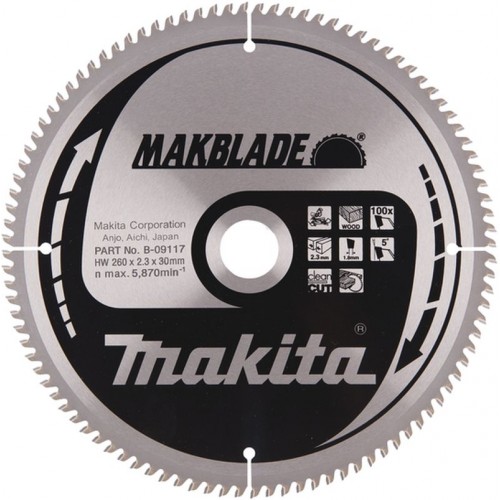 Makita B-09117 Kreissägeblatt 260x30mm 100Z