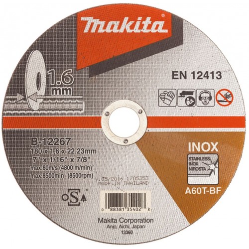 Makita B-12267 Trennscheibe 180x1,6x22mm Inox (1 Stück)