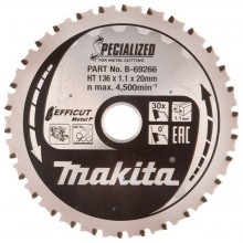 Makita B-69266 TCT Efficut Sägeblatt, das Metall 136mm 30T