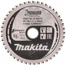Makita B-69272 TCT Efficut Sägeblatt, das Metall 136x20mm 45Z