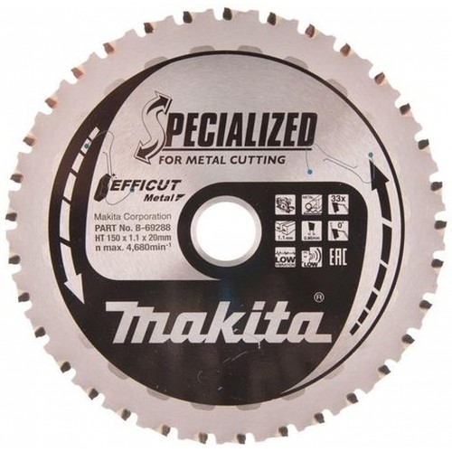 Makita B-69288 TCT Efficut Sägeblatt, das Metall 150x20mm 33Z