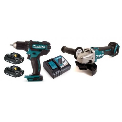 Makita S17E4-P6 Akku Spezial Set DDF482RAE + DGA504Z + 2xAkku BL1820B +Ladegerät DC18RC