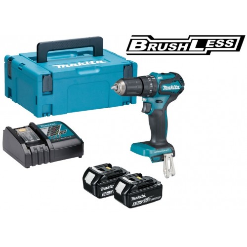 Makita Akku-Schlagbohrschrauber Li-ion 18V 5,0 Ah, Makpac DHP483RTJ