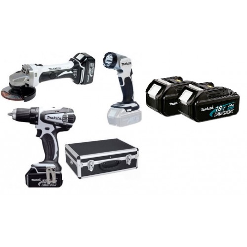 Makita DLX3010WX Akku Set DDF456Z + DGA452Z + BML802 + 2xBL1830