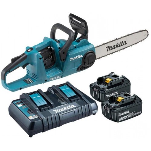 Makita Akku-Kettensäge Li-on 2x18V+2xAkku BL1830B+Duo DC18RD, DUC353PR Makita Akku-Kettensäge Li-on 2x18V+2xAkku BL1830B+Duo DC18RD, DUC353PR