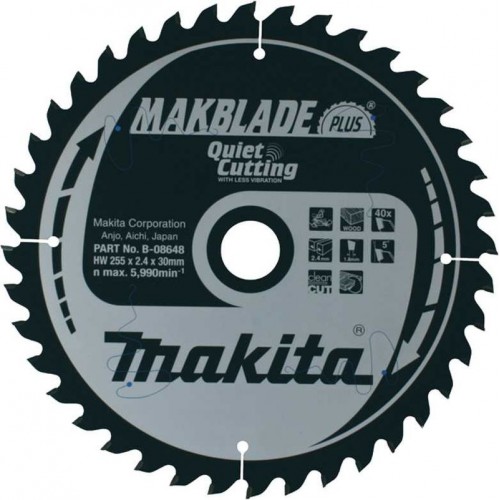 Makita B-08648 Zahnscheibe für Holz Durchmesser 255x30mm 40 Z