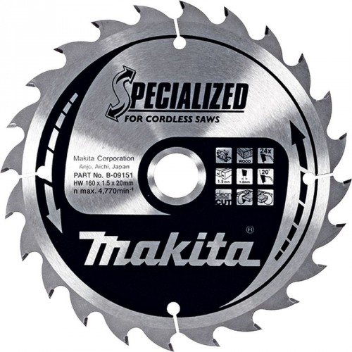 Makita B-09151 HM-Sägeblatt 160x20mm, 24 Z