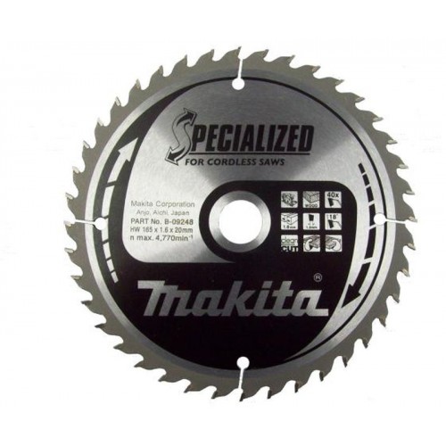 Makita B-32960 spezialisiertes Säge Blatt 165 x 20 mm 40 Z =old B-09248