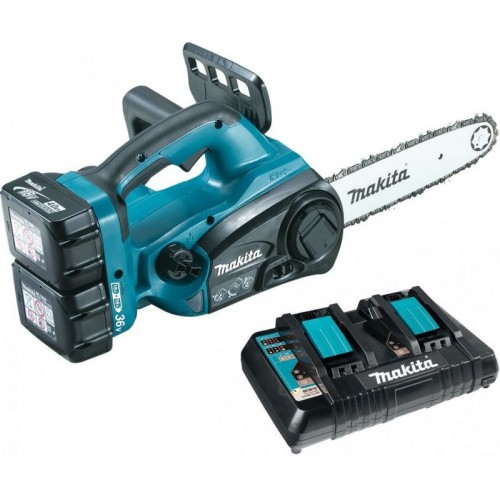 Makita Akku-Kettensäge Set DUC252PF2 mit 2x Akku 3.0 Ah und Doppel Schnellladegerät