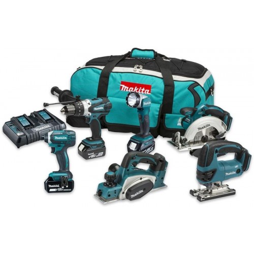 Makita DHP458 + DSS611 + DJV180 + DTD152 + DKP180 + DC18RD DLX6067PT