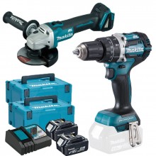 Makita DLX2179TJ1 Akku-Spezialset DGA504Z + DHP484Z + 2x Akku BL1850B im Makpac