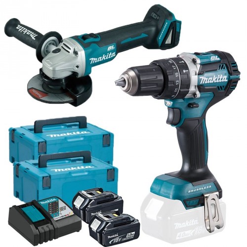 Makita DLX2179TJ1 Akku-Spezialset DGA504Z + DHP484Z + 2x Akku BL1850B im Makpac Makita DLX2179TJ1 Akku-Spezialset DGA504Z + DHP484Z + 2x Akku BL1850B im Makpac