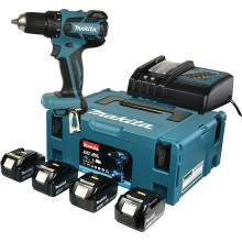 Makita DDF459RF4J Akku-Bohrschrauber (4x3,0Ah/ 18V +DC18RC) MAKPAC