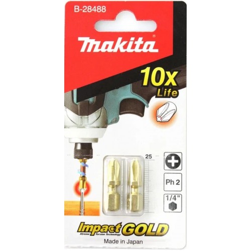 Makita B-28488 Impact Gold torsion Bit PH2, 25mm/2 Stück Makita B-28488 Impact Gold torsion Bit PH2, 25mm/2 Stück