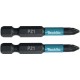 Makita B-63747 Torsion Bit 1/4" Impact Black PZ1, 50mm/2Stk.