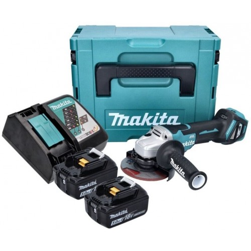 Makita DGA515RTJ Akku-Winkelschleifer 125mm Li-ion (18V/2x 5,0 Ah) Makpac Makita DGA515RTJ Akku-Winkelschleifer 125mm Li-ion (18V/2x 5,0 Ah) Makpac