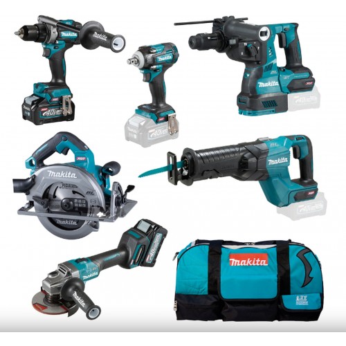 Makita DK0154G602 Akku-Set DF001G+GA005G+HR002G+HS003G+JR001G+TW004G+2x40V/4,0Ah+Tasche