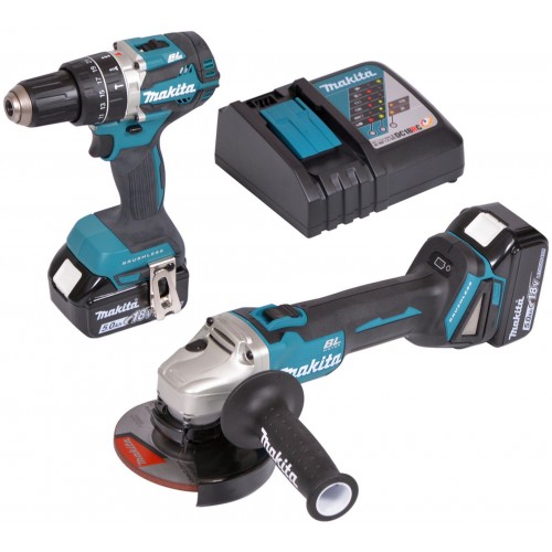 Makita DLX2210TJ1 Akku-Set DGA506+DHP484 Li-ion LXT 18V (2x5,0Ah+DC18RC+MAKPAC)