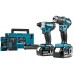 Makita DLX2220JX2 Akku set 18V/2x3Ah Schlagschrauber DTD155 +Bohrschrauber DHP483