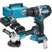 Makita DLX2272TJ Akku Maschinenset 18V DHP484Z+DGA513Z (2x5,0Ah/18V) Makpac 4