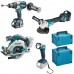 Makita DLX4106TJ Akku-Spezialset DHP481 + DGA513 + DHS680 + DML802 + 2x5,0 Ah + 2xMakpac