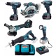 Makita DLX6076T 18V LXT (DHP458 +DGA504 +DJR181 +DHS680 +DTD146+3xBL1850B +DC18RC