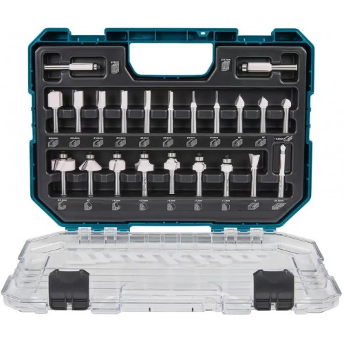 Makita D-74778 Fräser-Set, 22-teilig, Aufnahme 8mm, Transportkoffer Makita D-74778 Fräser-Set, 22-teilig, Aufnahme 8mm, Transportkoffer