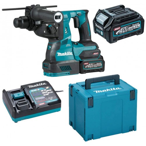 Makita HR002GM202 Akku-Bohrhammer mit Schnellspannfutter und AWS Li-ion XGT, 2x 40V/4,0Ah