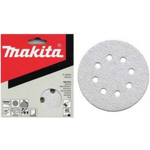 Makita P-33358 Schleifpapier 125mm, K60, 10 Stc BO5010/12/20/21