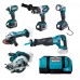 Makita DLX6046 Akku Akku-Spezialset DGA452Z+DHP458Z+DJR186Z+DML802+DSS610Z+DTD152Z+195584