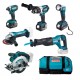 Makita DLX6046 Akku Akku-Spezialset DGA452Z+DHP458Z+DJR186Z+DML802+DSS610Z+DTD152Z+195584