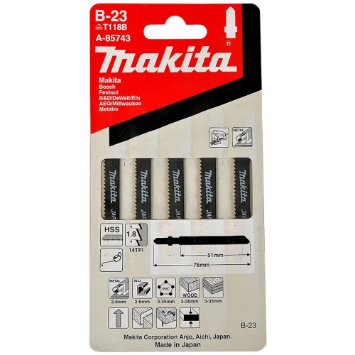 Makita A-85743 Stichsägeblatt 51mm, B-23, 5St.