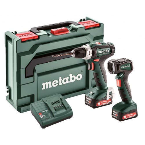 Metabo 601036900 SET POWERMAXX BS 12 Akku-Bohrschrauber, MetaBOX 118