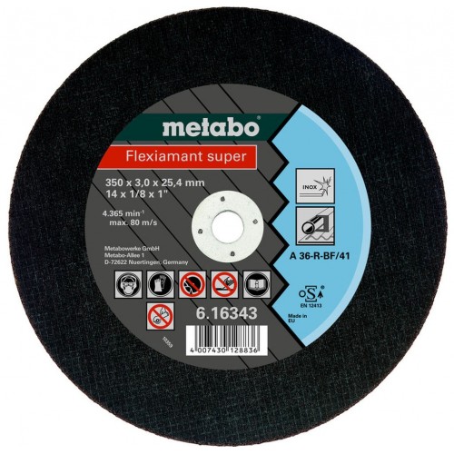 Metabo Flexiamant super Trennscheibe für Edelstahl/Stahl 350x3,0x25,4 616343000