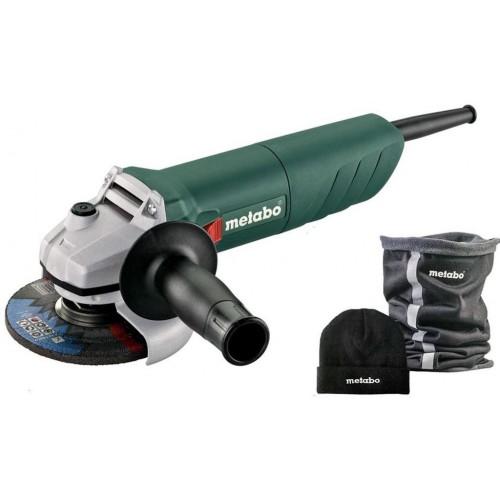 METABO W 750-125 Winkelschleifer, 125mm, 750W + Schlauch-Schal und Mütze