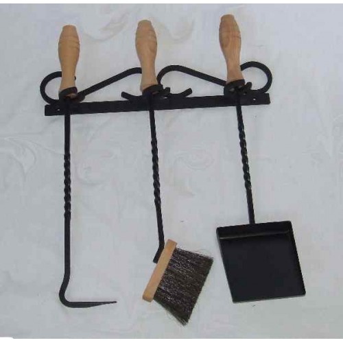 Kaminbesteck zum Aufhängen, dreiteilig