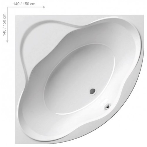 RAVAK Badewanne NewDay PU Plus 150x150 schneeweiß C681000000