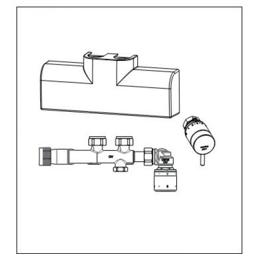 OVENTROP-Anschluss-Set für Badheizkörper Multiblock T-RTL + pinox chrom 1184289