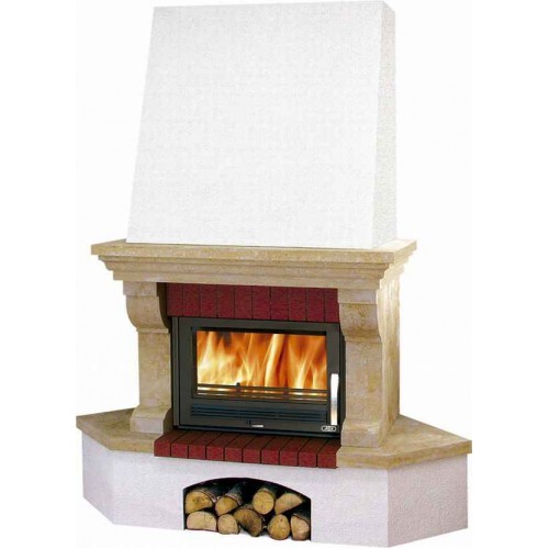 ABX Warmwasser Eck-Kamin OXFORD KLASIK 4011, Sandstein-Sims