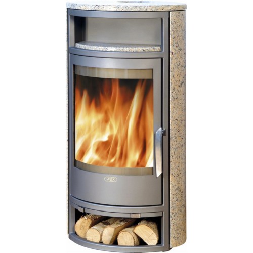 ABX POLAR 4654-8-III Holz-Kaminofen, graues Blech, Granit gold 4654-8ZG