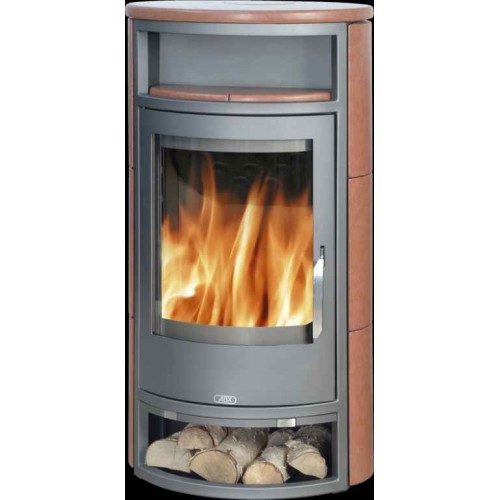 ABX POLAR 10 AQUA TV, Kaminofen mit Wärmetauscher 6 kW,grau+california/gold, Polar10SCG