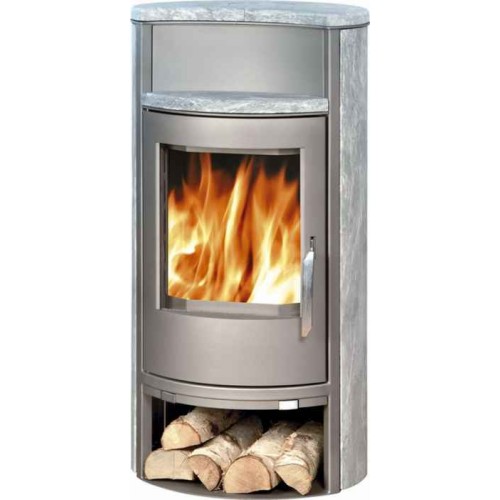 ABX PORI Holz-Kaminofen, grau+Speckstein flat 4671-7M