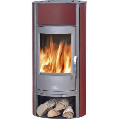 ABX PORI Holz-Kaminofen, grau+rote Seitenteile 4671-5C ABX PORI Holz-Kaminofen, grau+rote Seitenteile 4671-5C